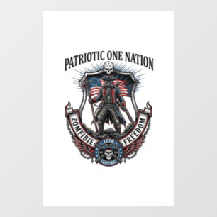 Patriotic Mad Road 1776 Warrior Zombie Apocalypse Window Cling