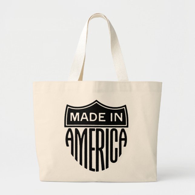 Patriotic Made In America Totebag Large Tote Bag (Front)