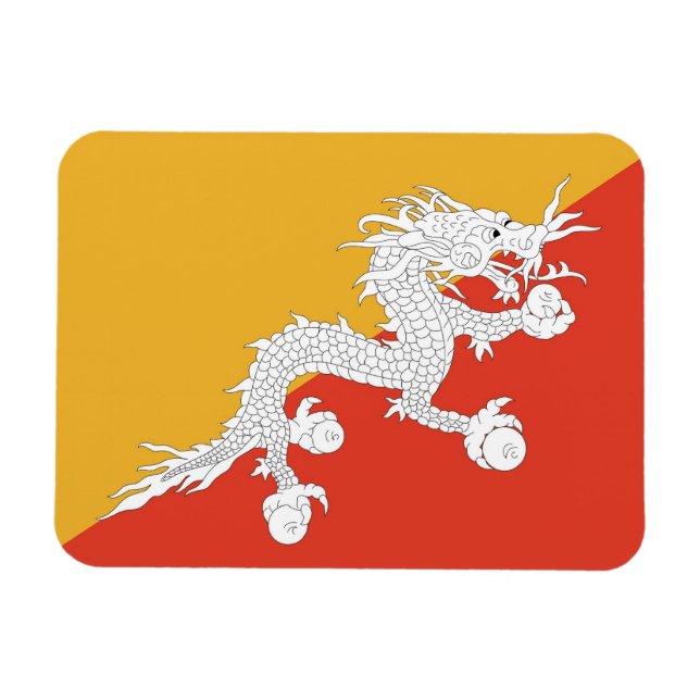 Patriotic magnet flexible with flag of Bhoutan (Horizontal)