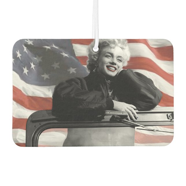 Patriotic Marilyn Car Air Freshener (Front)