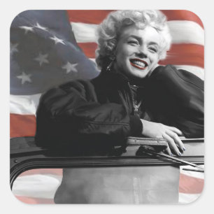 Patriotic Marilyn Square Sticker