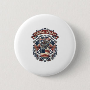 Patriotic Mason Jar Country Life 2 Inch Round Button
