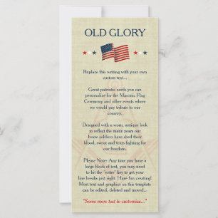 Patriotic Masonic Old Glory Flag Cards   Freemason