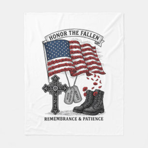Patriotic Memorial Cross Boots Poppy Flag Shirt_1 Fleece Blanket