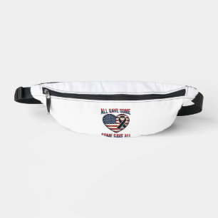 Patriotic Memorial Heart Ribbon Veteran Shirt Desi Fanny Pack