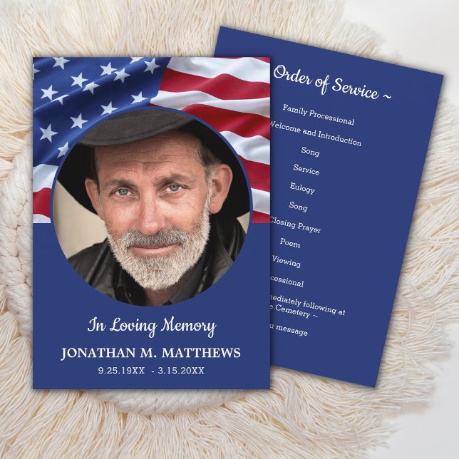 Patriotic Memorial Order Service Veteran Funeral Program (Creator Uploaded)