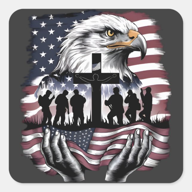 Patriotic Memorial  Square Sticker (Front)