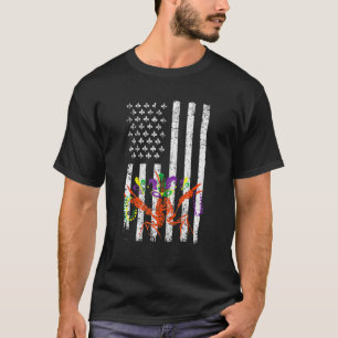 Patriotic Men Crawdaddy Crawfish American Flag Mar T-Shirt