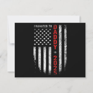 Patriotic Mens Promoted To Daddy Est 2025 First Ti Holiday Card
