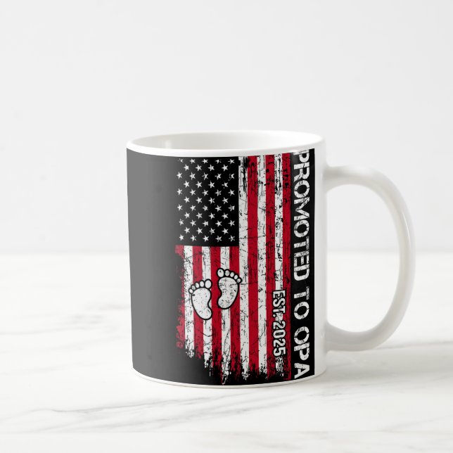 Patriotic Mens Promoted To Opa Est 2025 First Time Coffee Mug (Right)
