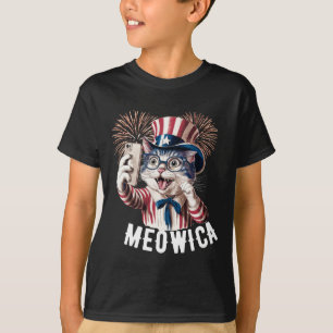 Patriotic Meowica 4th Of July Cat American Flag Se T-Shirt