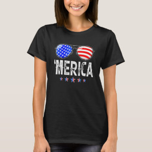 Patriotic Merica 4th Of July Men Women Sunglasses  T-Shirt