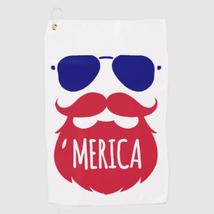 Patriotic 'Merica Red White Blue Golf Towel