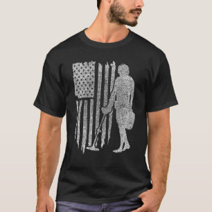 Patriotic Metal Detecting USA Flag Treasure Hunt D T-Shirt