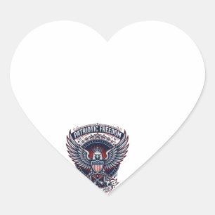 Patriotic Metal Wings Patriot Music Rock Metal Pat Heart Sticker