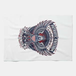 Patriotic Metal Wings Patriot Music Rock Metal Pat Kitchen Towel
