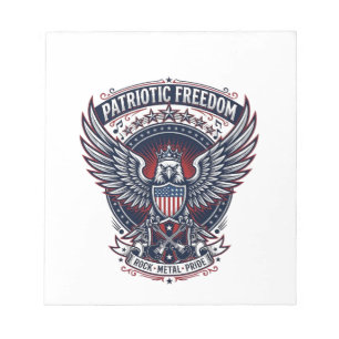 Patriotic Metal Wings Patriot Music Rock Metal Pat Notepad
