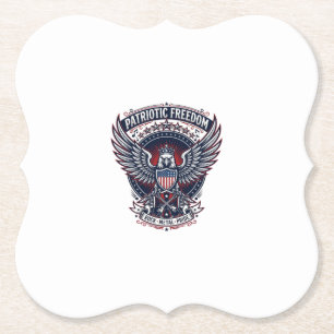 Patriotic Metal Wings Patriot Music Rock Metal Pat Paper Coaster