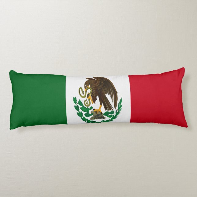 Patriotic Mexico flag Body Pillow (Back)