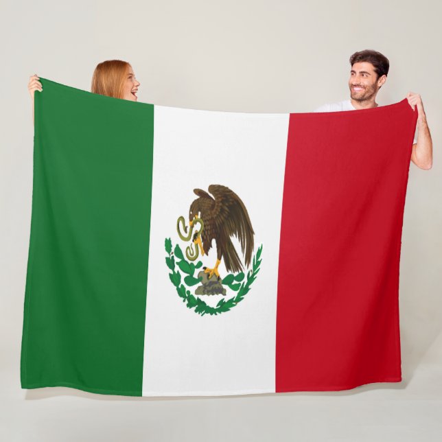 Patriotic Mexico flag Fleece Blanket (In Situ)