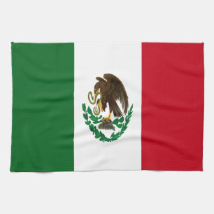 Patriotic Mexico flag Kitchen Towel