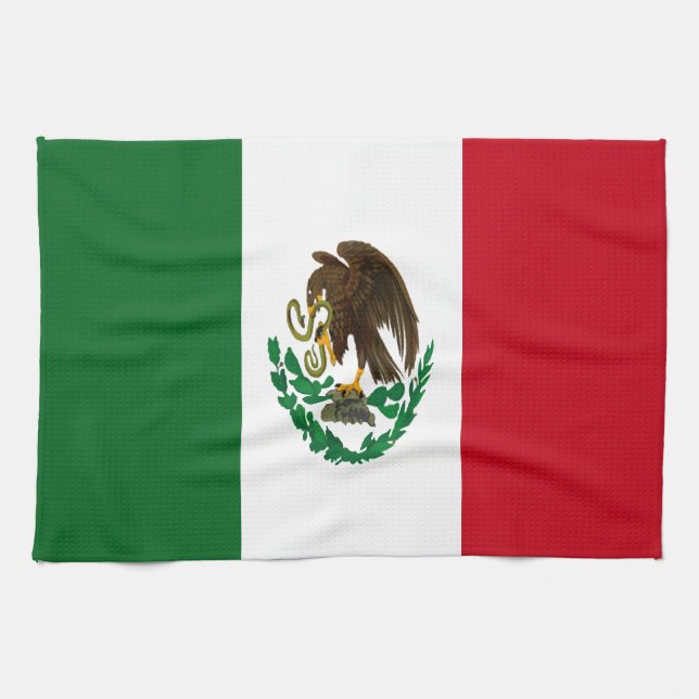 Patriotic Mexico flag Kitchen Towel (Horizontal)