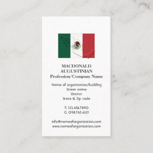 Patriotic   MEXICO FLAG   Photo Business Card