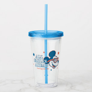 Patriotic Mickey Mouse All Smiles Ahead Acrylic Tumbler