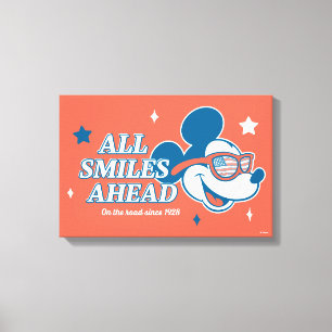 Patriotic Mickey Mouse All Smiles Ahead Canvas Print