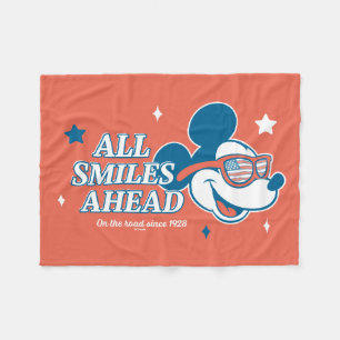 Patriotic Mickey Mouse All Smiles Ahead Fleece Blanket