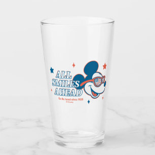 Patriotic Mickey Mouse All Smiles Ahead Glass