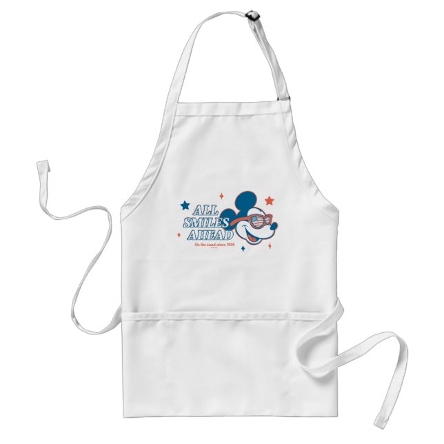 Patriotic Mickey Mouse All Smiles Ahead Standard Apron (Front)