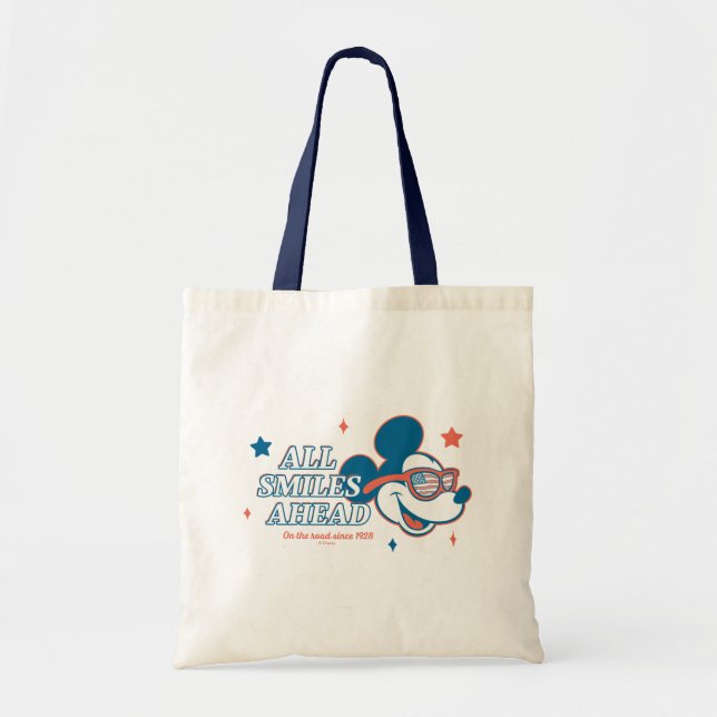 Patriotic Mickey Mouse All Smiles Ahead Tote Bag (Front)