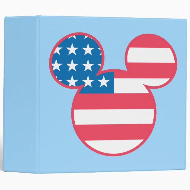 Patriotic Mickey Mouse American Flag Icon Binder (Front/Spine)