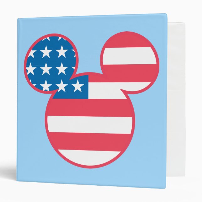 Patriotic Mickey Mouse American Flag Icon Binder (Front/Inside)