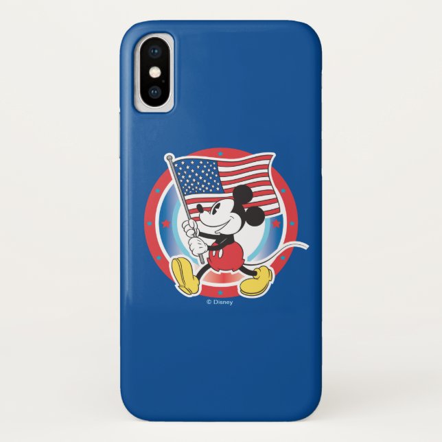 Patriotic Mickey Mouse Flag Design Case-Mate iPhone Case (Back)