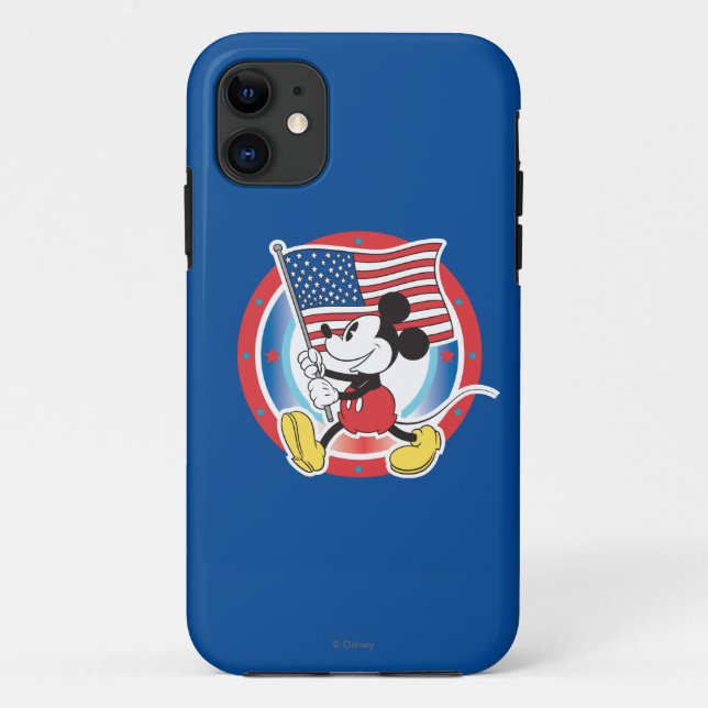 Patriotic Mickey Mouse Flag Design Case-Mate iPhone Case (Back)