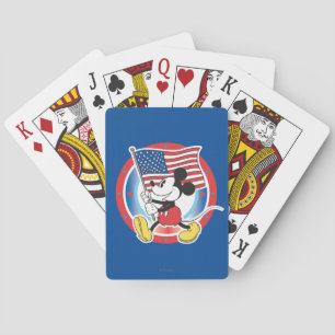 Patriotic Mickey Mouse Flag Design Playing Cards