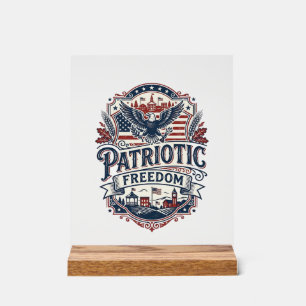 Patriotic Midwest Small Town Pride Vector Graphic Acrylic Sign