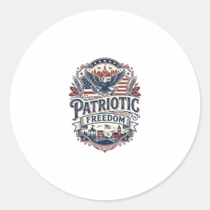 Patriotic Midwest Small Town Pride Vector Graphic  Classic Round Sticker