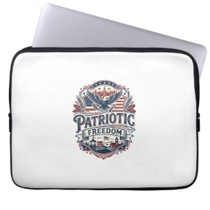 Patriotic Midwest Small Town Pride Vector Graphic  Laptop Sleeve