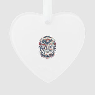Patriotic Midwest Small Town Pride Vector Graphic Ornament