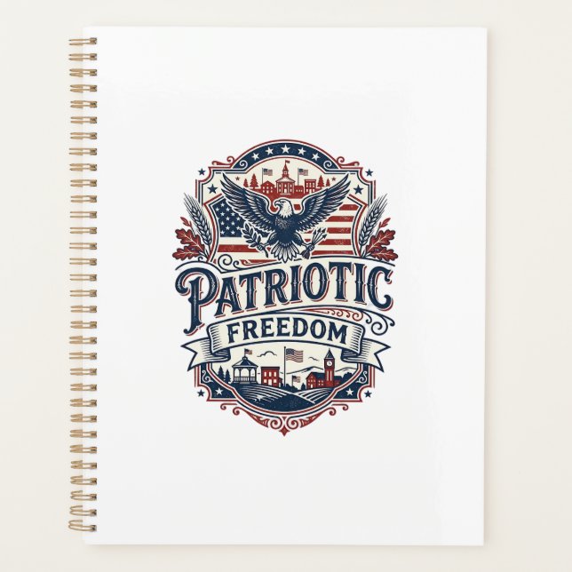 Patriotic Midwest Small Town Pride Vector Graphic  Planner (Front)