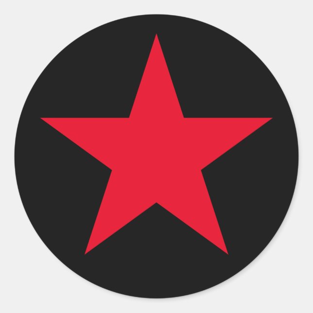 Patriotic Military Army War Red Star Symbol Sign Classic Round Sticker (Front)