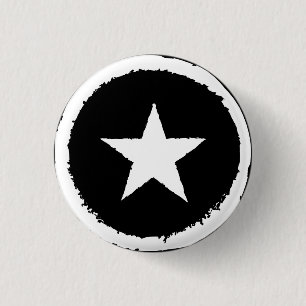 Patriotic Military Army War White Star Symbol Sign 1 Inch Round Button