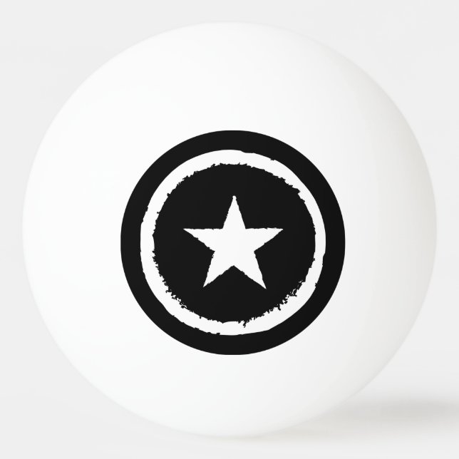 Patriotic Military Army War White Star Symbol Sign Ping Pong Ball (Front)