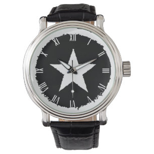 Patriotic Military Army War White Star Symbol Sign Watch