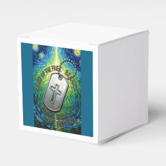 Patriotic Military Christian Dog Tag Free Land Favor Box