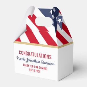 Patriotic Military Graduation Army American Flag Favor Box