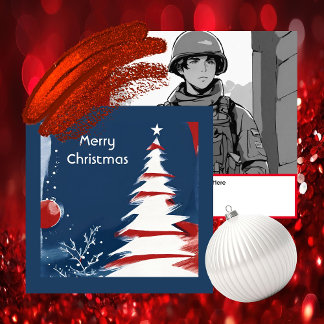 Patriotic Military USA Christmas Card